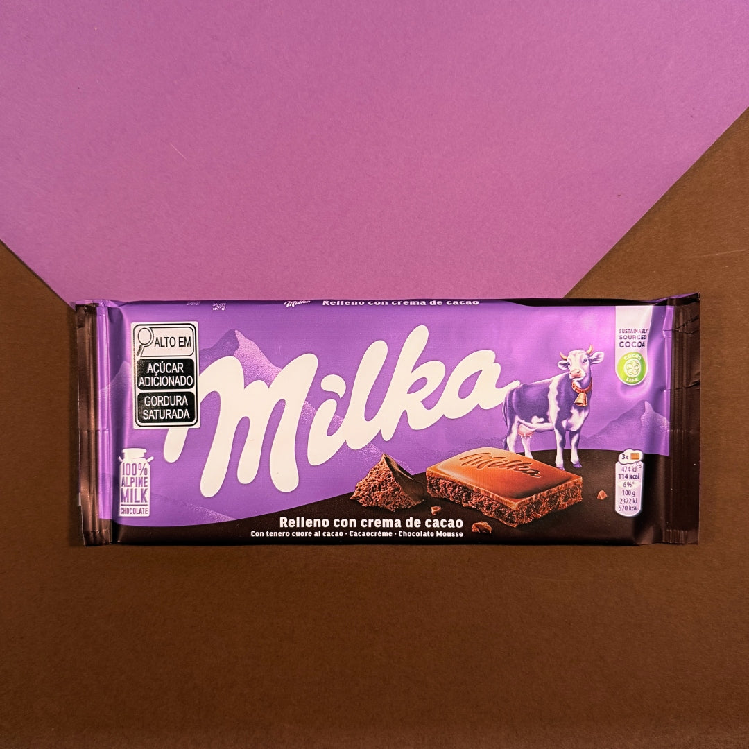 Chocolate Milka Recheado Com Creme de Cacau 100G