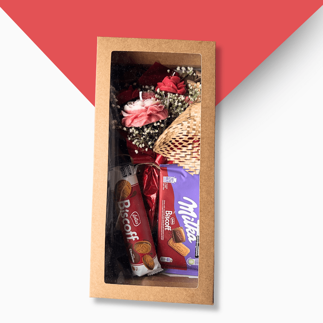 Buquê de Velas Aromáticas com Chocolate Importado Biscoff — Dia dos Namorados