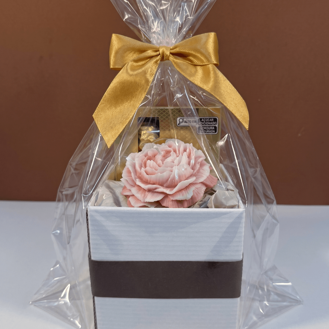 Caixa Vela Flor + Ferrero (M) - Dia das Mães
