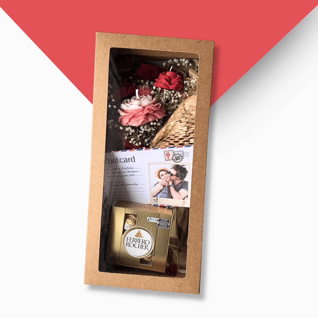 Buquê de Velas Aromáticas com Ferrero Rocher — Dia dos Namorados