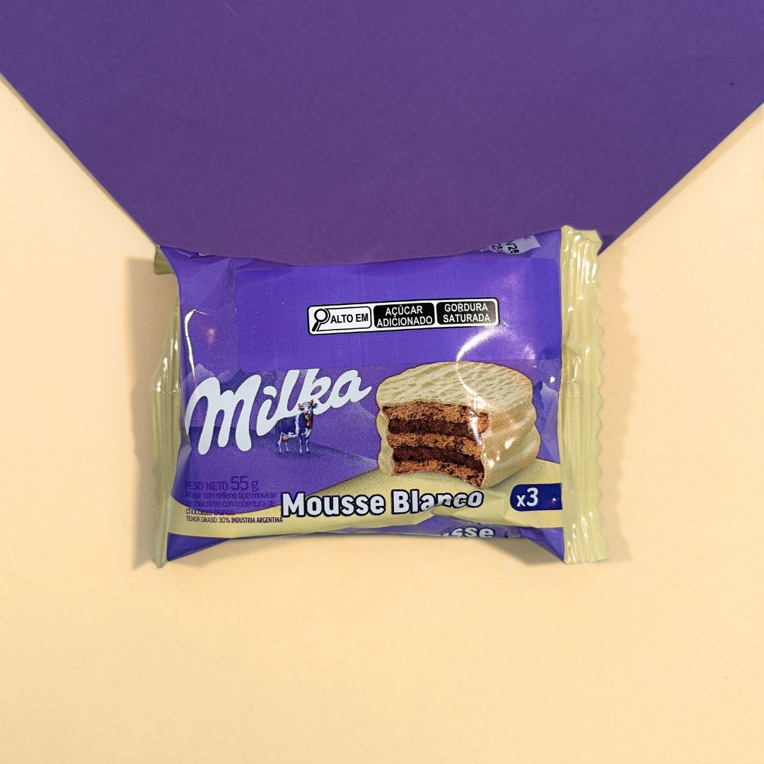 Alfajor Milka Mousse Chocolate Branco Triplo 55g