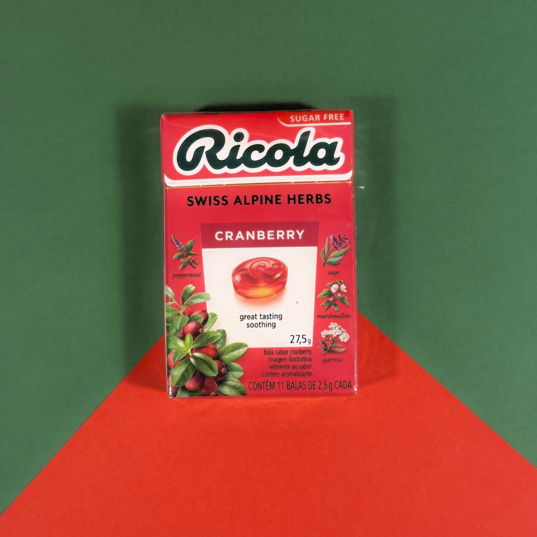 Bala Ricola Sem Açúcar Sabor Cranberry 27,5g